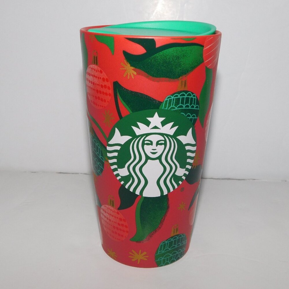 2019 Starbucks Christmas Ceramic Tumbler Ornaments Red Green Holiday  Mug 12 oz